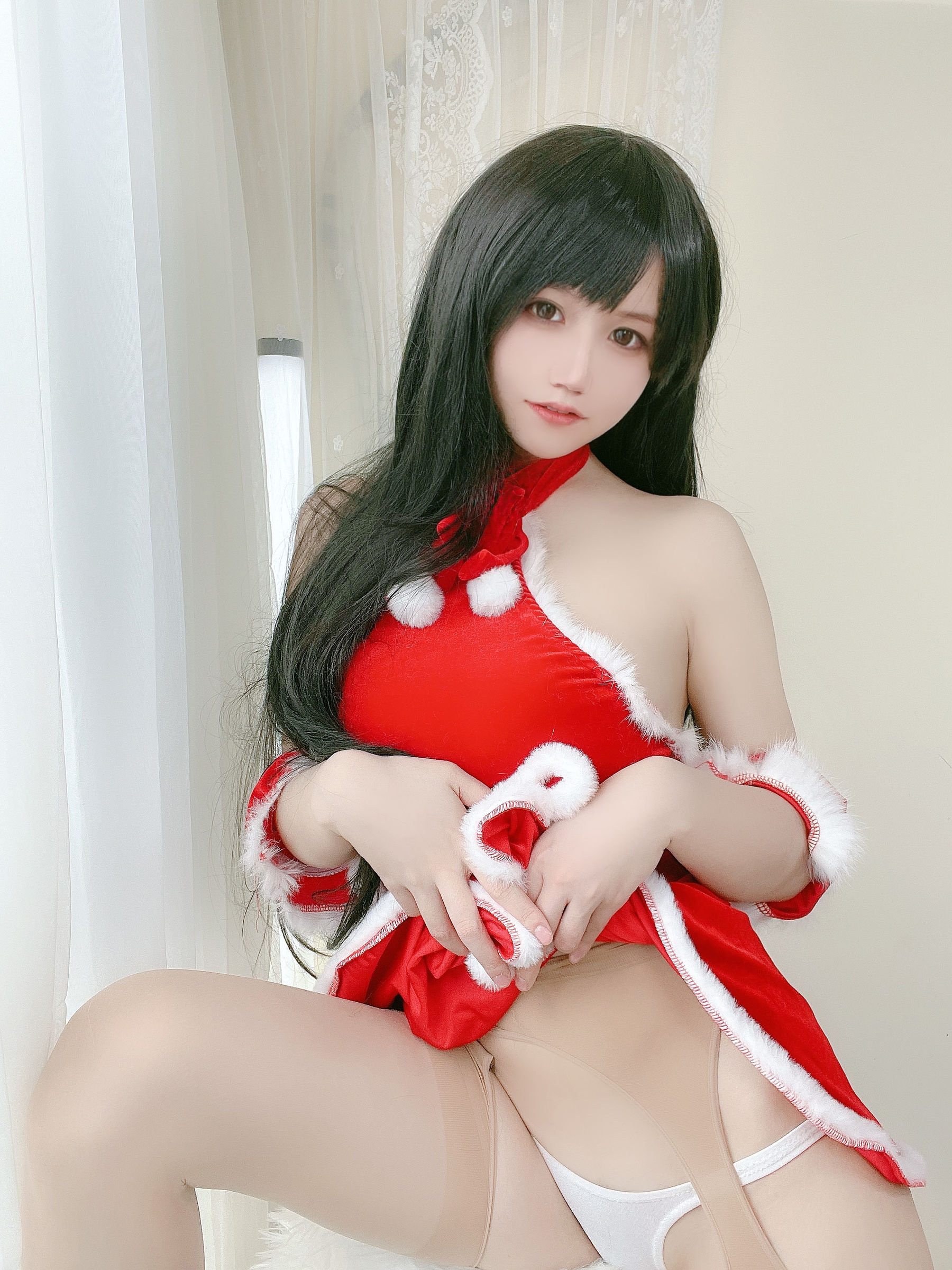 [Internet celebrity COSER photo] Anime blogger Ogura Chiyo w - Red Christmas gift dress Page 21 No.ba5232