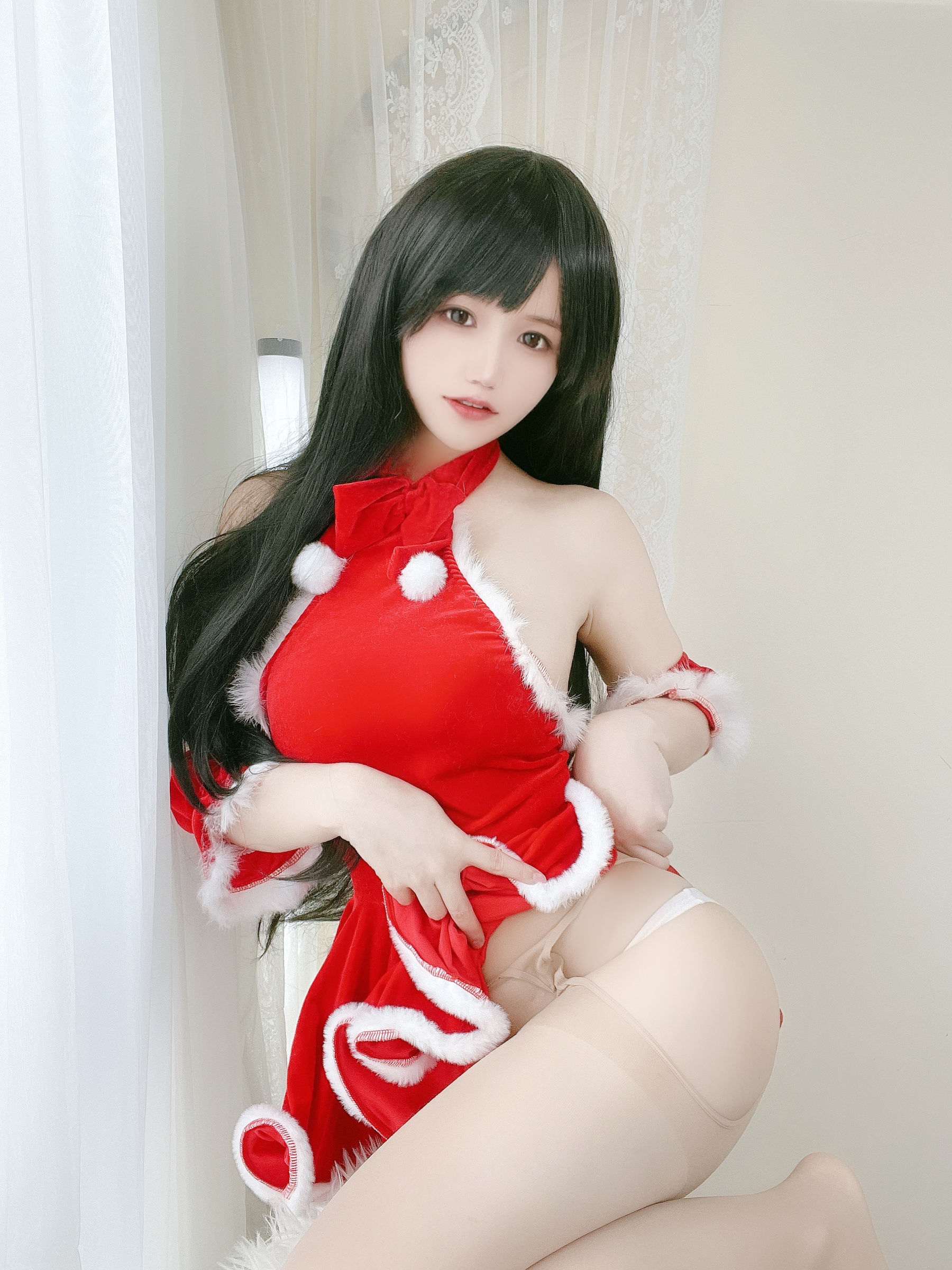 [Internet celebrity COSER photo] Anime blogger Ogura Chiyo w - Red Christmas gift dress Page 7 No.aadfeb