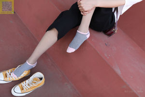 [Camellia Photography LSS] NO.129 Chaussettes en coton de soie grise chaussures en toile