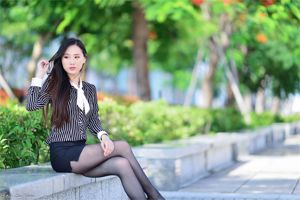[Taiwán Zhengmei] Zhang Xiaomi-Black Silk OL Girl al aire libre